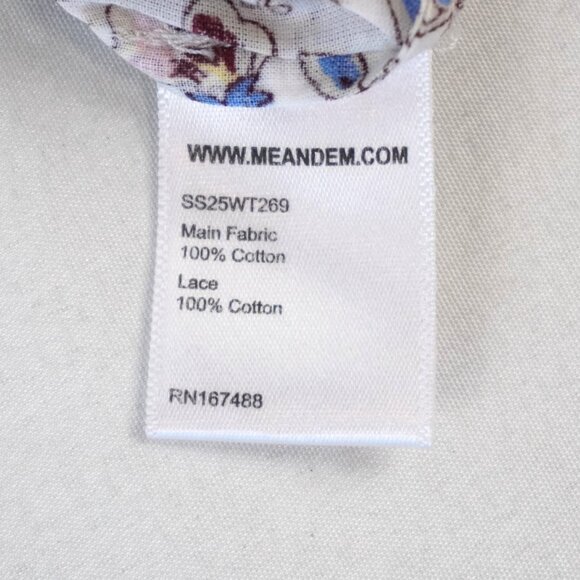 ME+EM Cotton Voile Sweet Pea Print Relaxed Blouse in Cream/Multi - US Size 6 NWT - Picture 7 of 7